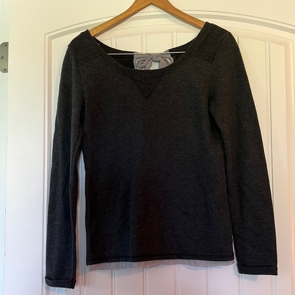 Aerie Pullover Sweater with ribbon tie at neck Small - Picture 1 of 7